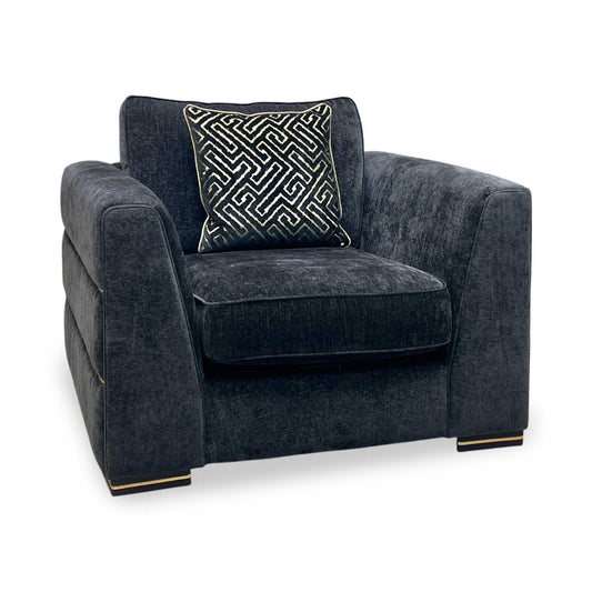 ‘Bellissimo’ Mirage Black - Gold Cp Fabric Chair Furniture Village