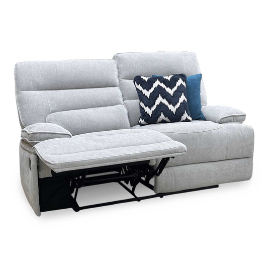 ‘Olivia’ Grey Fabric Manual Recliner 2 Seater Sofa Thornbrook (a Joseph James brand)