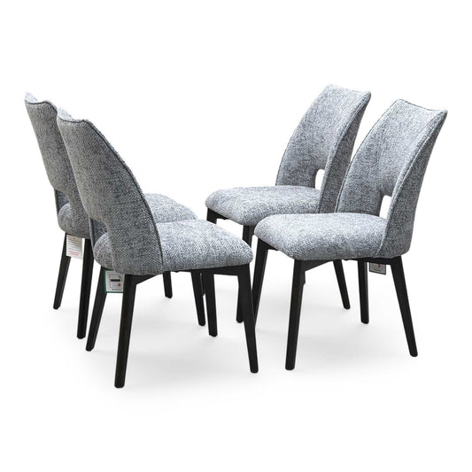 ‘Valley’ Light Grey Fabric Dining Chairs - Set of 4 Thornbrook (a Joseph James brand)