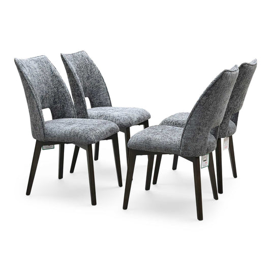 ‘Valley’ Dark Grey Fabric Dining Chairs - Set of 4 Thornbrook (a Joseph James brand)