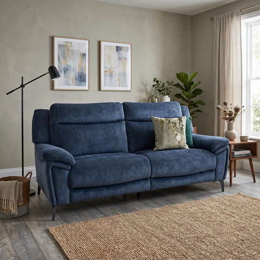 ‘Panache’ Manhattan Indigo Fabric 3 Seater Sofa Furniture Village
