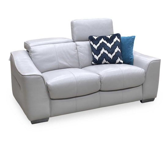 World of Leather ‘Xavier’ Hw-251e Grey Leather 2 Seater Sofa Furniture Village