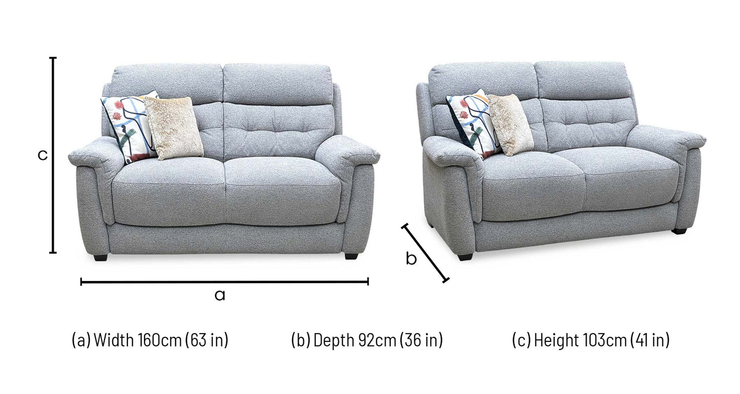 ‘Springer’ Light Grey Fabric 2 Seater Sofa Furniture Village