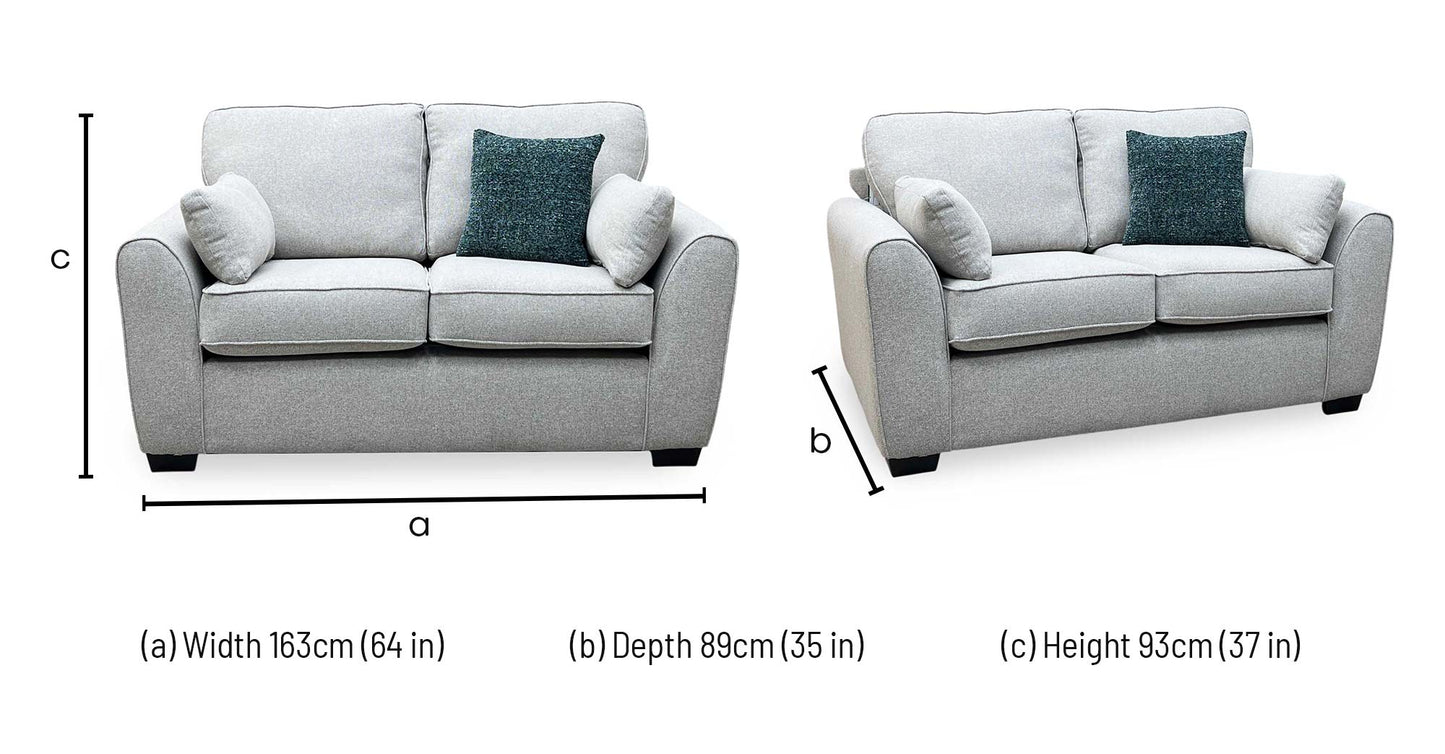 ‘Julius’ Oatmeal Fabric Formal Back 2 Seater Sofa