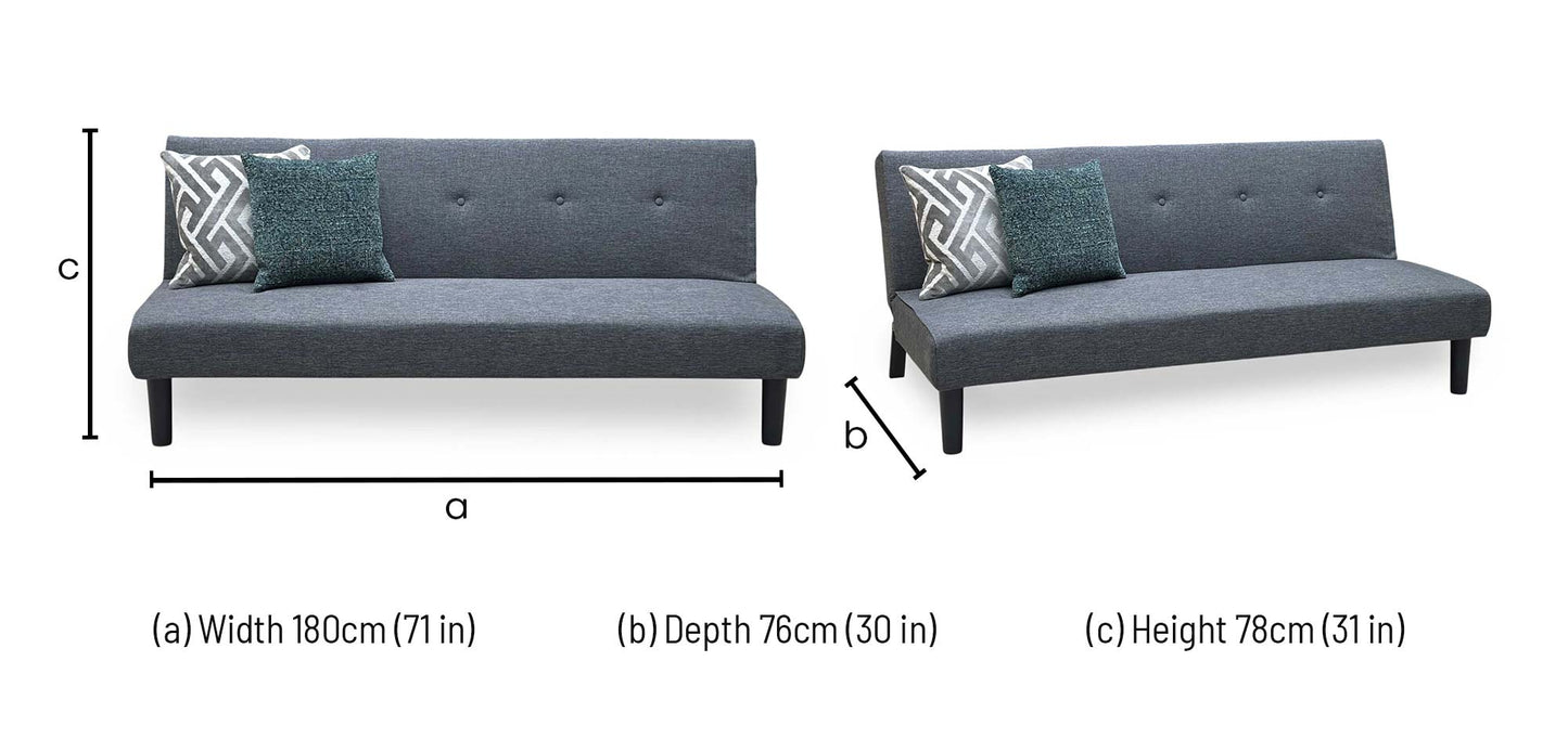 ‘Dax’ Dark Grey Fabric Sofa Bed Very.com