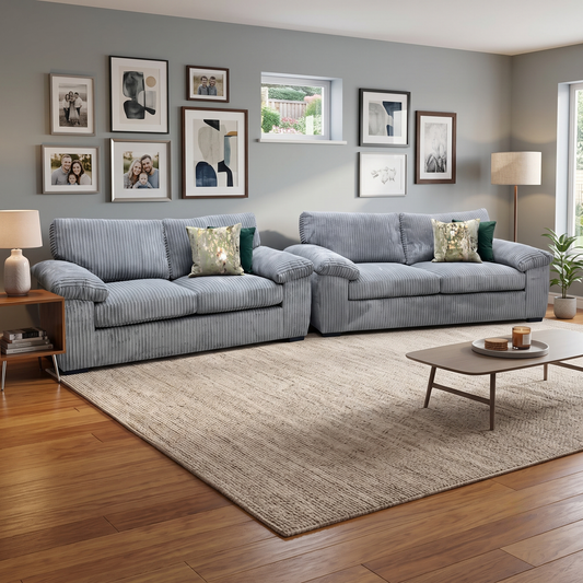 ‘Amalfi' Charcoal Grey Fabric Standard Back 3 + 2 Seater Sofa Very.com