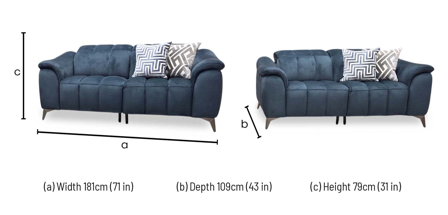 ‘Angelo’ Giula Dark Blue Gl-0108 Velvet 2 Seater Sofa Furniture Village
