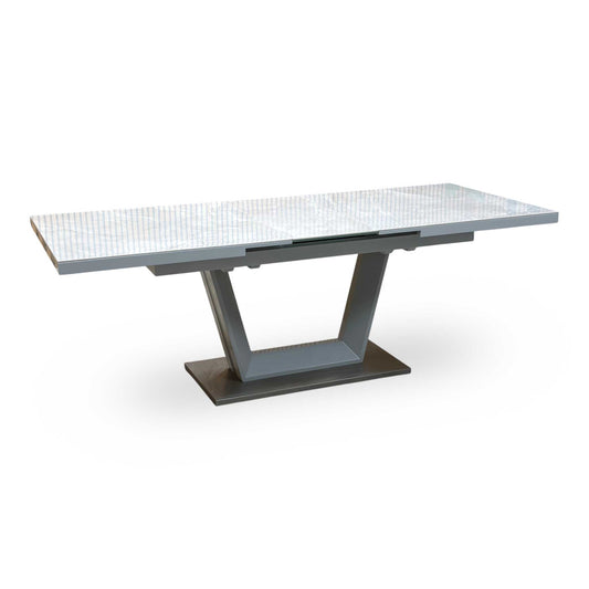 ‘Grigio’ Marble Effect Ceramic Top Large Extending Dining Table