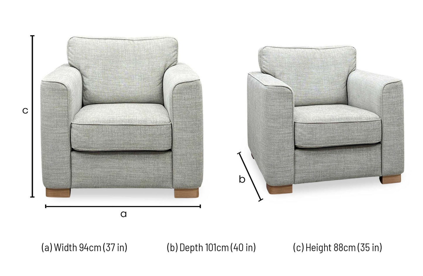 ‘Elora’ Beige Fabric Standard Armchair Furniture Village