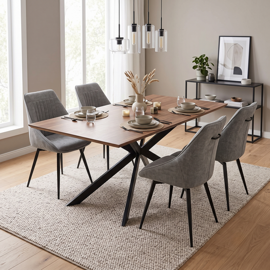 'Crete' Dark Grey Fabric Swivel Dining Chairs - Set of 4 – view 2