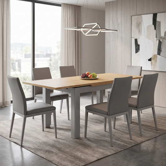 ‘Lewis’ Solid Oak 120cm Large Draw Leaf Extending Dining Table – view 2