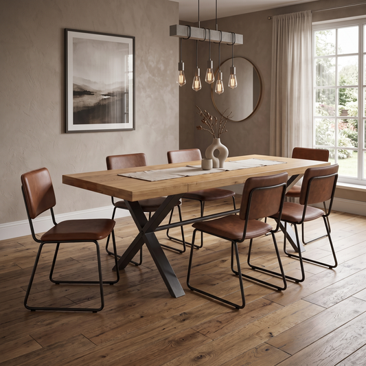 'Earth' Solid Oak 50cm Extension Leaf for X Shaped Legs Dining Table – view 2