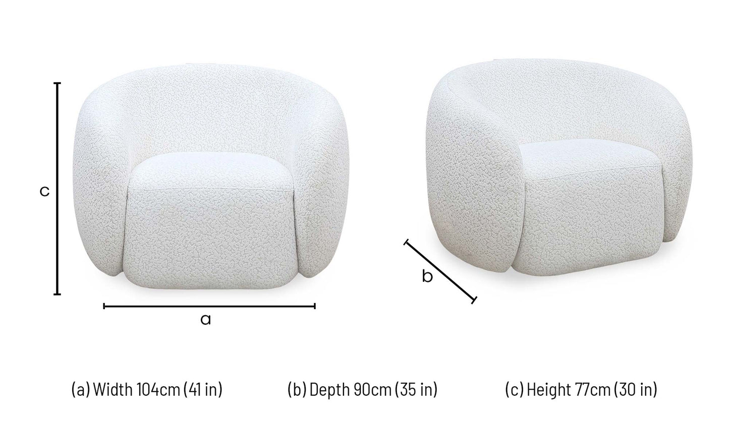 ‘Samuel’ Ivory White Fabric Swivel Accent Chair