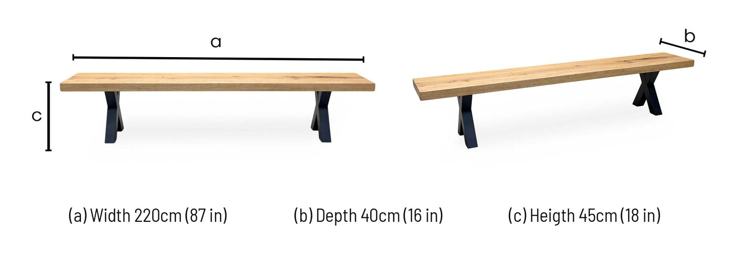 Bodahl 'Njord' 1 Oil Solid Oak 220cm Dining Bench