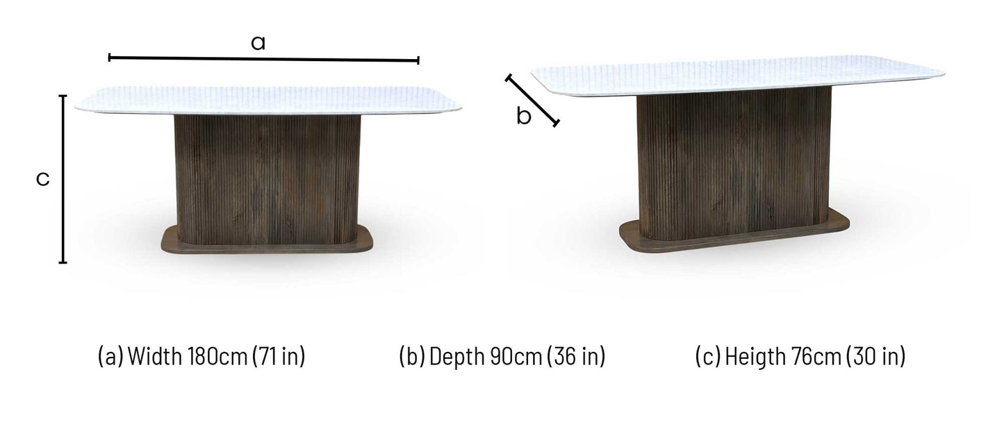 ‘Aimar’ Marble Top Rectangular Dining Table