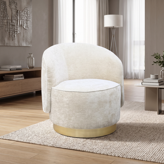 ‘Savoy’ Imperial Oyster Fabric Accent Chair – view 2