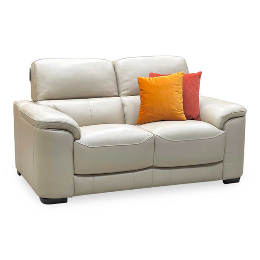 World of Leather ‘Nova’ Hw-039c Pebble Cream Leather 2 Seater Sofa