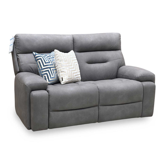‘Cinemax' Nappa Grey Velvet Fabric 2 Seater Sofa