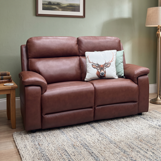 ‘Raven’ Montana Butterscotch Brown Cat-60/07 Leather Static 2 Seater Sofa