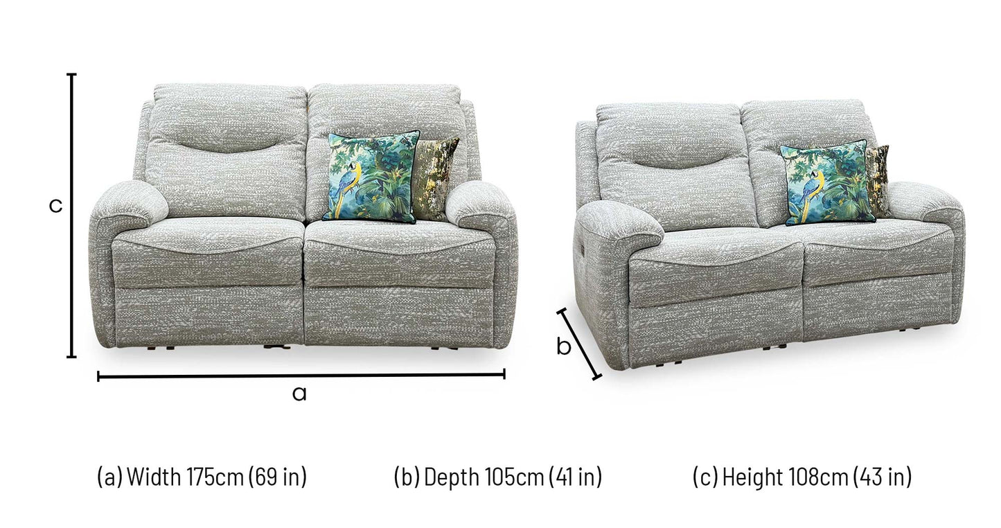 G Plan ‘Amesbury’ A049 Maddox Olive Fabric 2 Seater Power Recliner Sofa