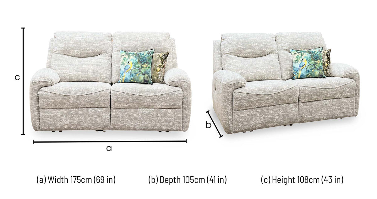 G Plan Amesbury A049 Maddox Olive Fabric 2 Seater Power Recliner Sofa – view 7