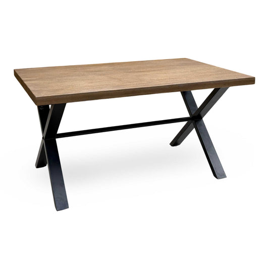 'Jupiter’ Dark Oak Solid Oak Dining Table with X Shaped Legs 150 cm