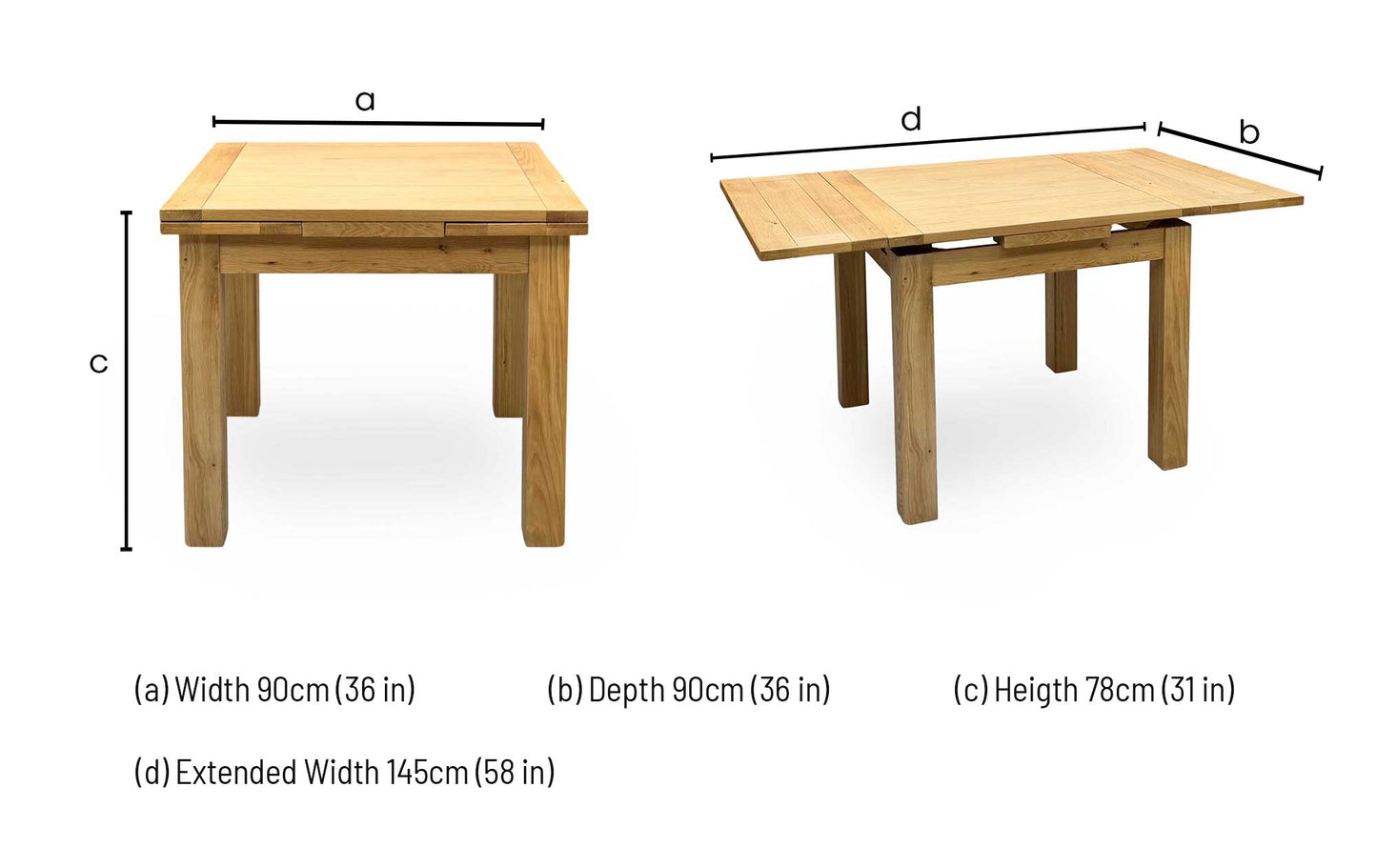 Furnitureland ‘Augusta’ Solid Oak Draw Leaf Extending Dining Table – view 9