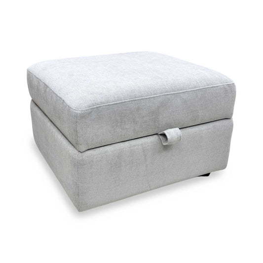 'Mia' Silver Catalina Chenille Fabric Storage Footstool