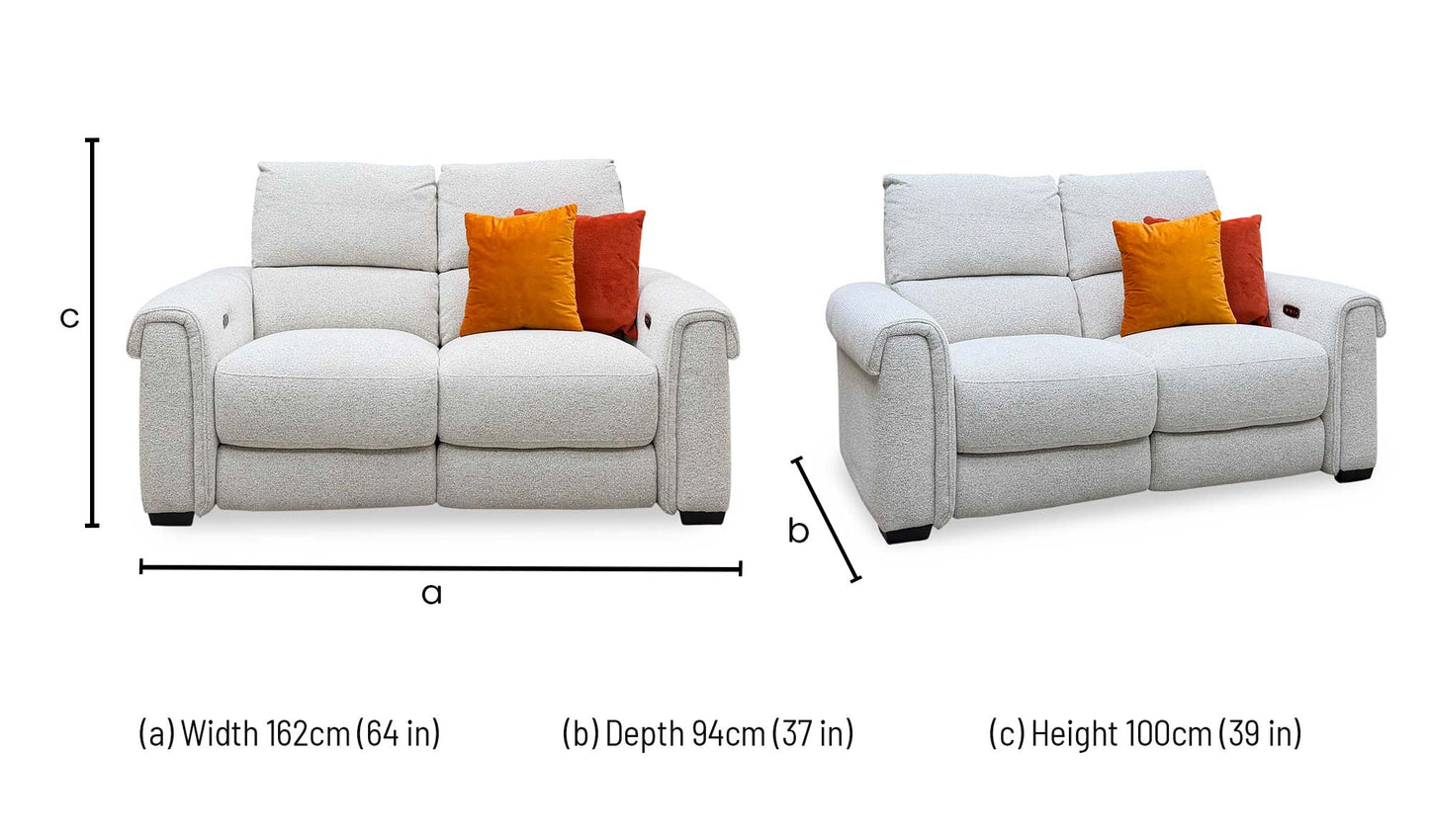 'Nixon’ Milan Natural 61100 Fabric 2 Seater Power Recliner Sofa – view 10