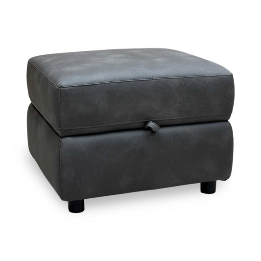 'Nixon’ Bfa-Bey-R23 Charcoal Fabric Storage Footstool