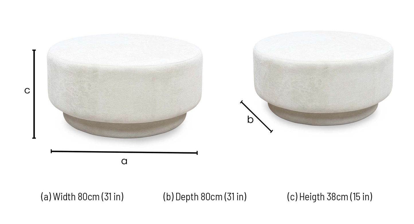 ‘Valentina’ Light Grey Fabric Designer Footstool