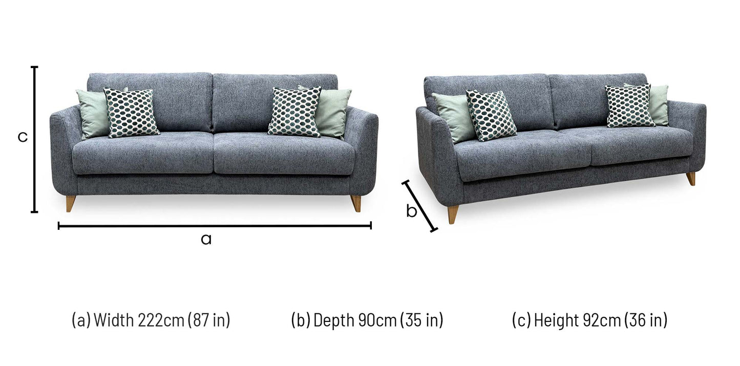 ‘Lauren’ Dark Grey Boucle Fabric Grande Sofa