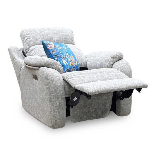 G Plan ‘Kingsbury’ B931 Beach Caramel Woven Fabric Power Recliner Chair with Power Headrest and Power Lumbar