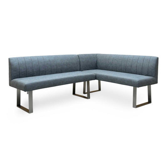 Grigio Grey Fabric Left Hand Facing Corner Dining Bench
