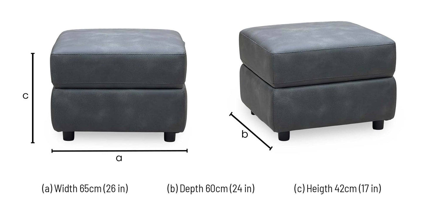 Bfa-Bey-R23 Charcoal Suede Fabric Storage Footstool