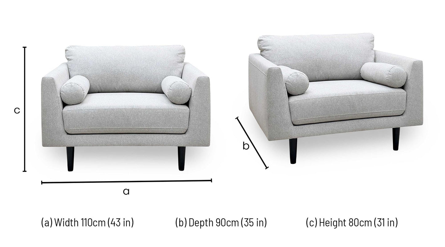 Habitat 'Jacob' Grey Fabric Snuggler Chair