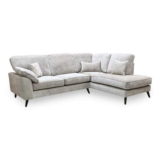 ‘Theodore’ Celine Husk Grey Fabric Right Hand Facing Corner Sofa
