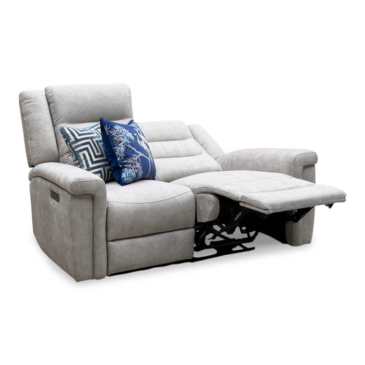 ‘Vega’ Beige Fabric 2 Seater Power Recliner Sofa