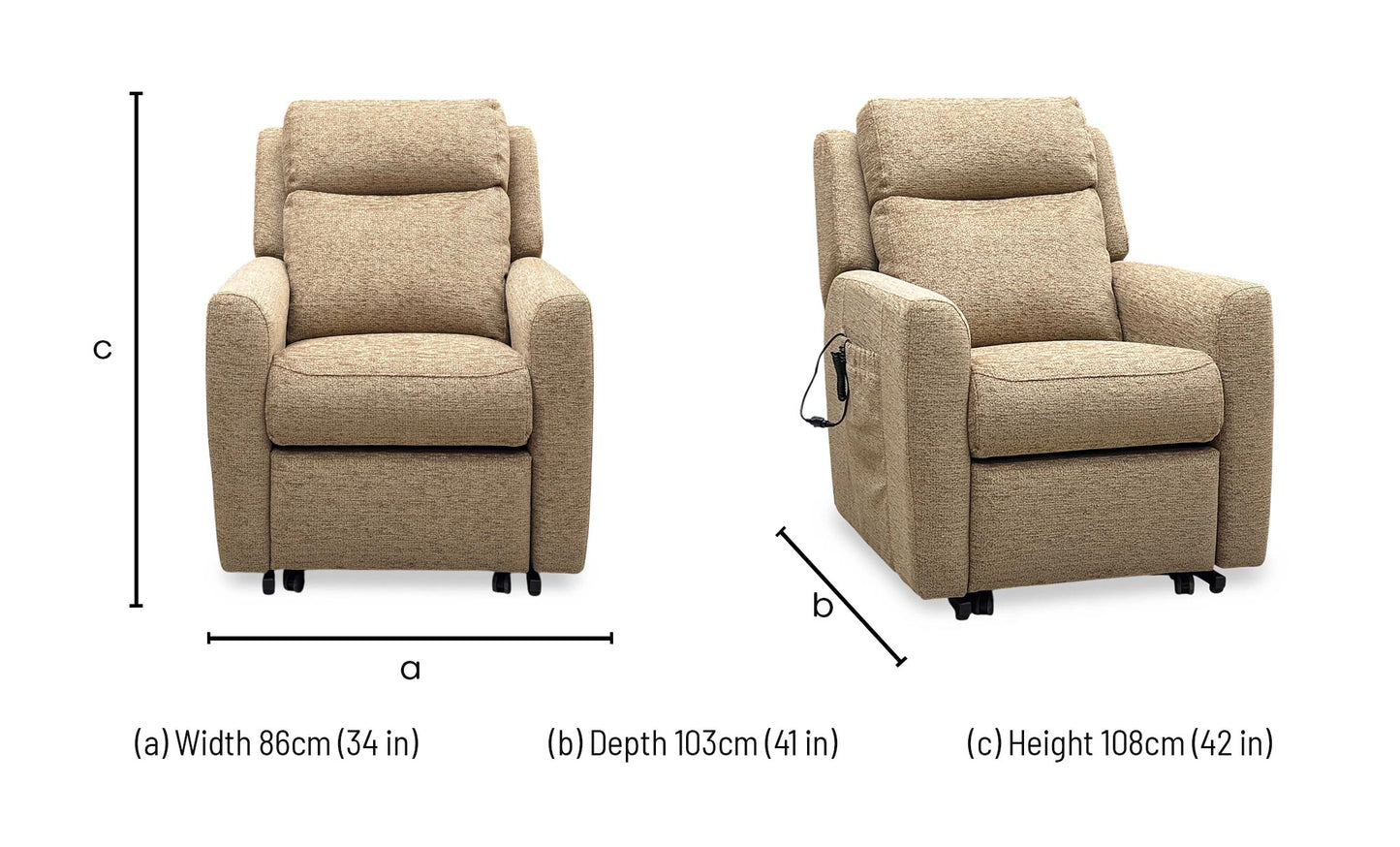 G Plan ‘Wren’ A070 Boucle Cocoa Brown Fabric Lift and Rise Recliner Chair
