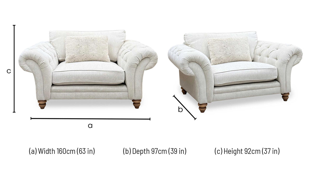 Ideal Home ‘Cotswold’ Darwin Ivory Wo Ft Fabric Snuggler Chair