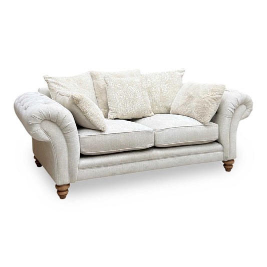 Ideal Home Cotswold Darwin Ivory Wo Ft Fabric 2 Seater Scatter Back Sofa