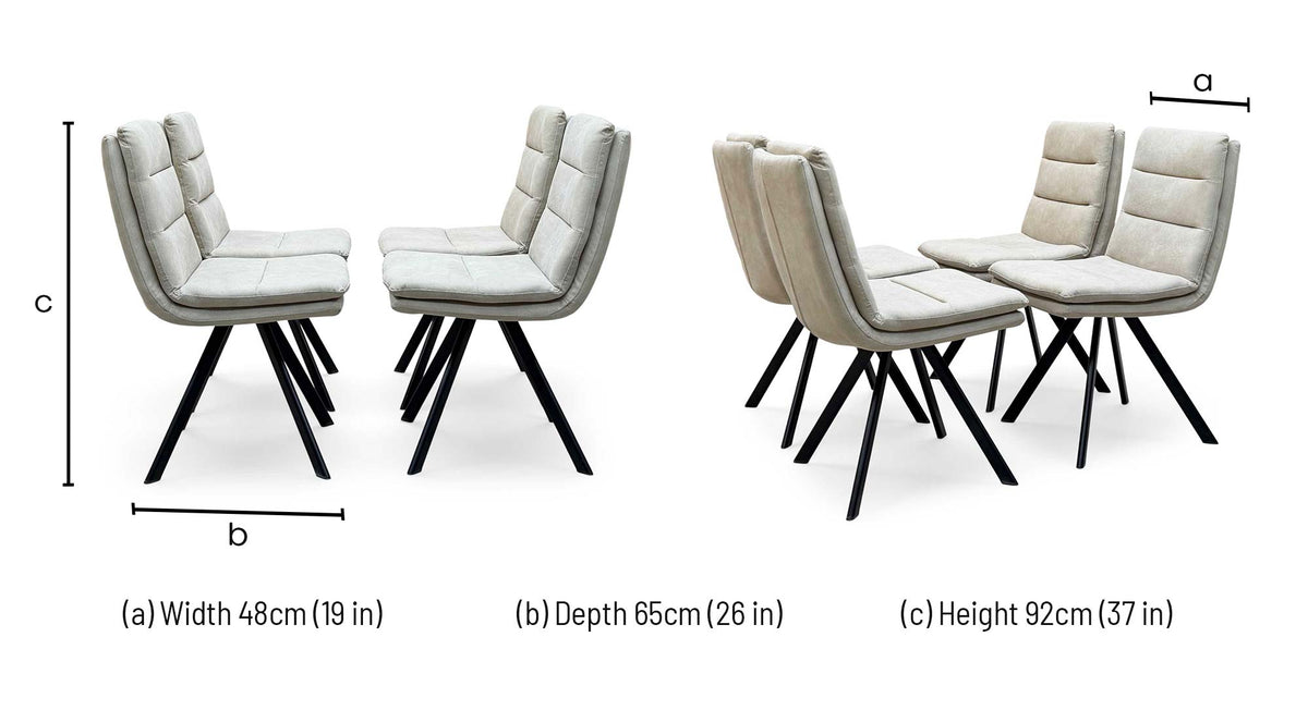 Bodahl ‘Njord’ Sand Beige Fabric Set of 4 Swivel Dining Chairs