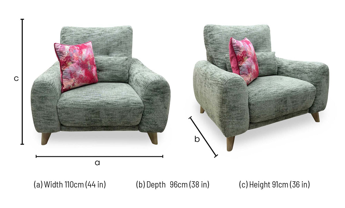 'Malmo' Fab-Mga-R11 Olive Green Fabric Chair