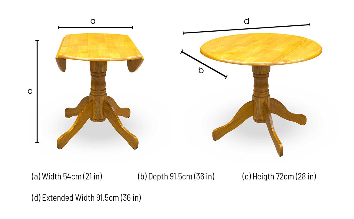 'Barry' Oak Veneer Round Fold Up Dining Table