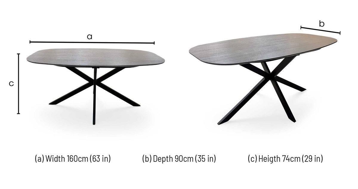 'Sadia' Smoked Oak Veneer Small Oval Dining Table