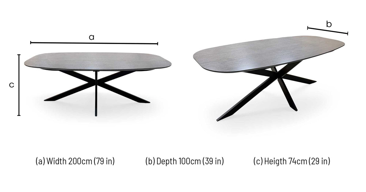 ‘Sadia’ Smoked Oak Veneer Large Oval Dining Table