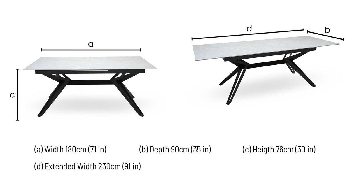 Kore Grey Sintered Stone Top Large Extending Dining Table – view 9