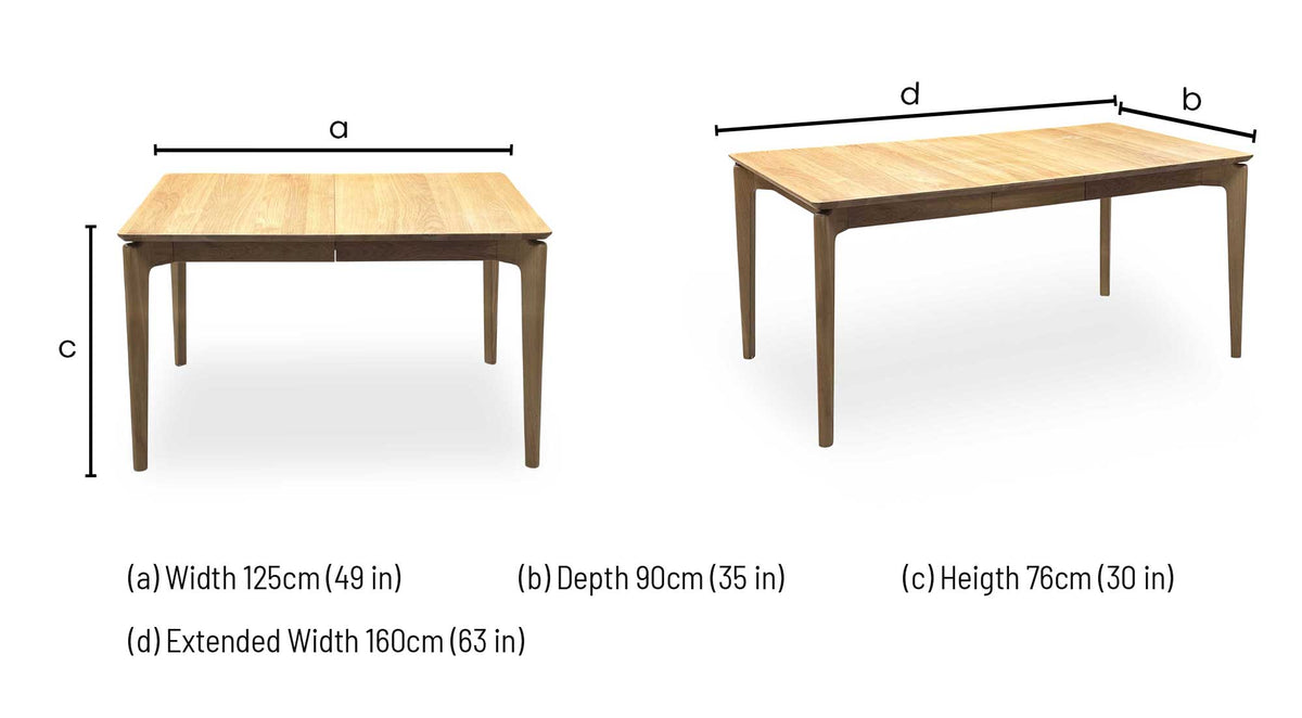 'Hadley' Medium Oak Veneer Small Extending Dining Table