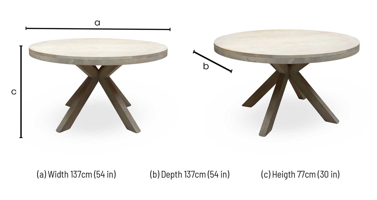 'Falun' Smoked Oak Solid Oak Round Dining Table