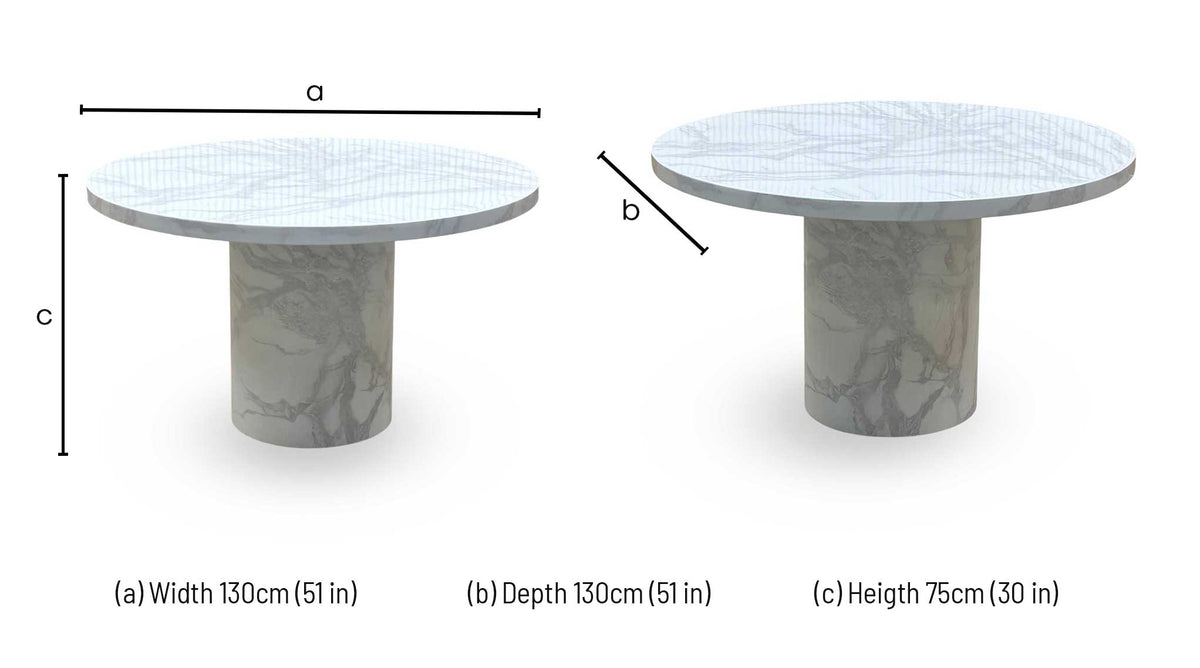Carra White Ceramic Top Round Dining Table – view 14